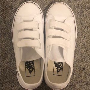 Women’s White Velcro’s Vans